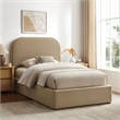Keynote Twin Performance Velvet Storage Platform Bed in Taupe