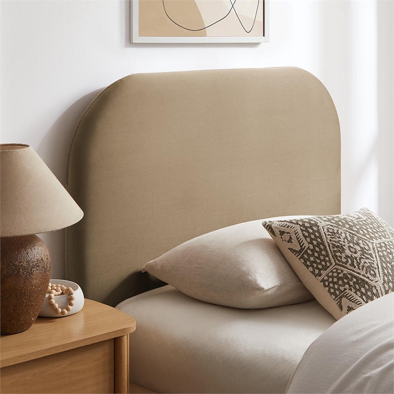 Keynote Twin Performance Velvet Storage Platform Bed in Taupe