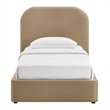 Keynote Twin Performance Velvet Storage Platform Bed in Taupe