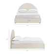 Resort Full Arched Performance Velvet Storage Platform Bed in Alabaster