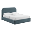 Keynote King Performance Velvet Storage Platform Bed in Cadet Blue