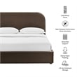 Keynote King Performance Velvet Storage Platform Bed in Chocolate Brown
