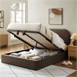 Keynote King Performance Velvet Storage Platform Bed in Chocolate Brown
