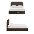 Keynote Queen Performance Velvet Storage Platform Bed in Chocolate Brown