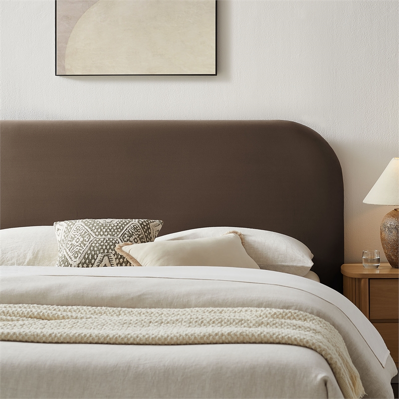 Keynote Queen Performance Velvet Storage Platform Bed in Chocolate Brown