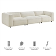 Auren Lattice Boucle 3 Piece Sectional in Cream