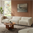 Auren Lattice Boucle 3 Piece Sectional in Cream
