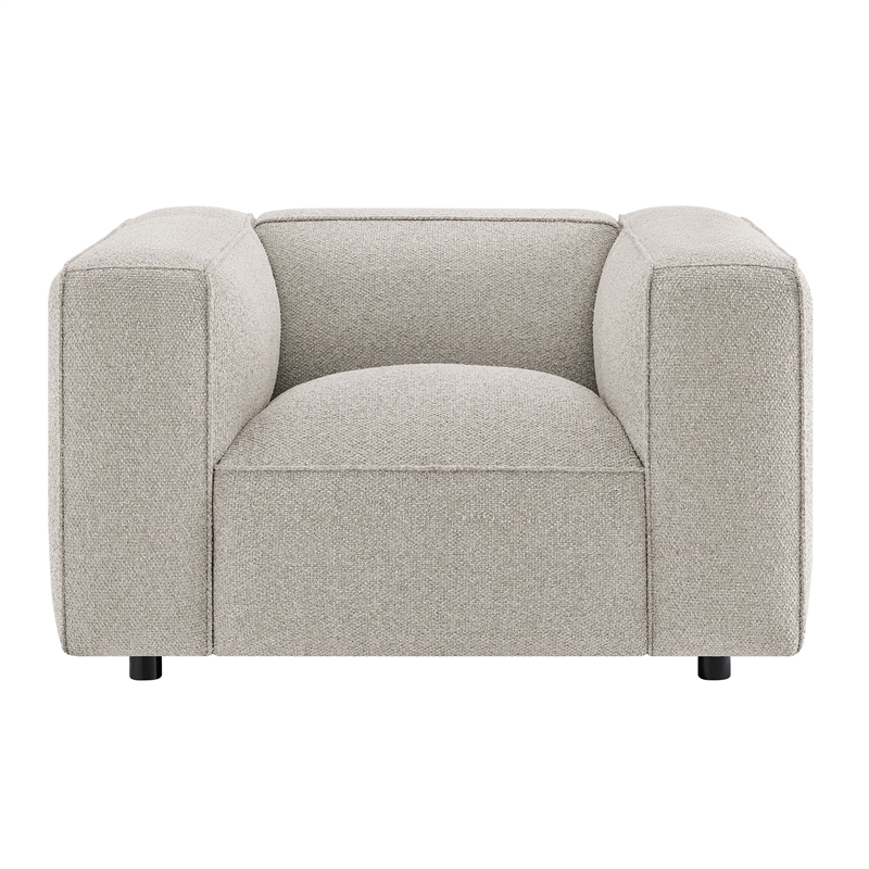 Auren Lattice Boucle Accent Chair with Pocket Spring Seat in Fog