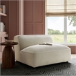 Auren Lattice Boucle Armless Chair with Pocket Spring Seat in Cream