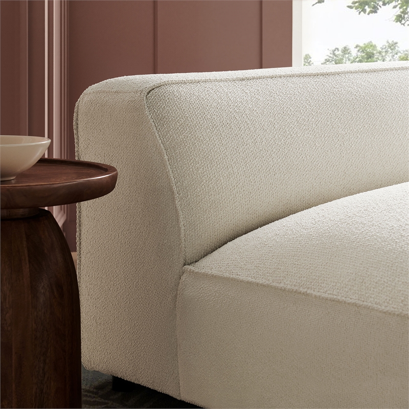 Auren Lattice Boucle Armless Chair with Pocket Spring Seat in Cream