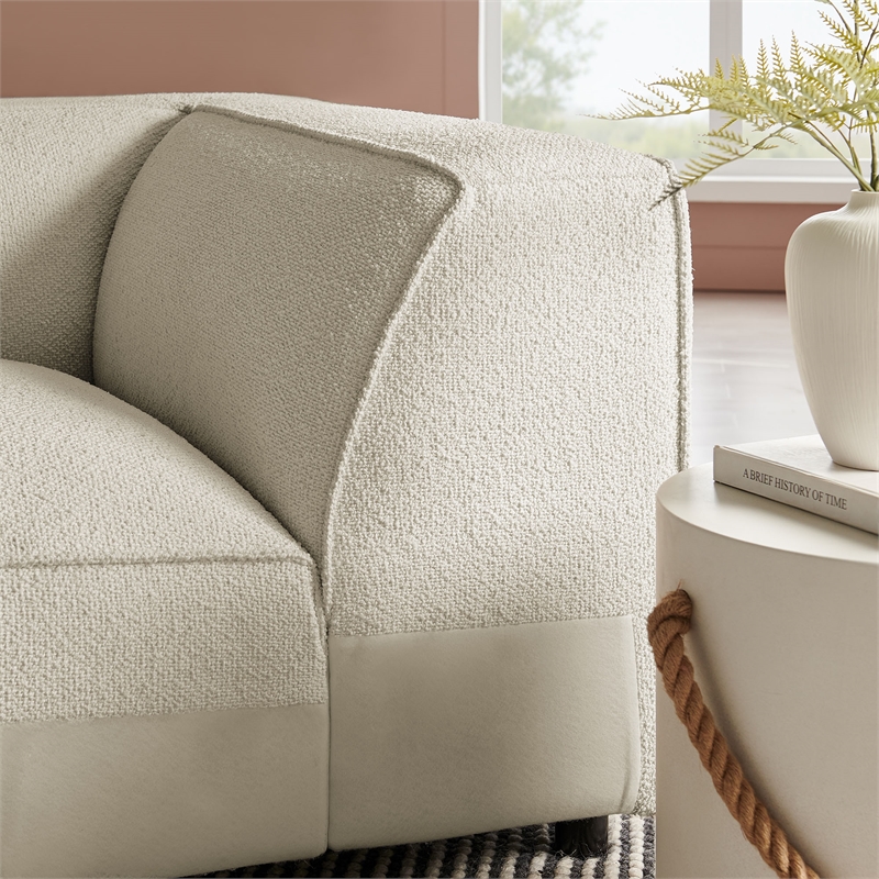 Auren Lattice Boucle Corner Chair with Pocket Spring Seat in Cream