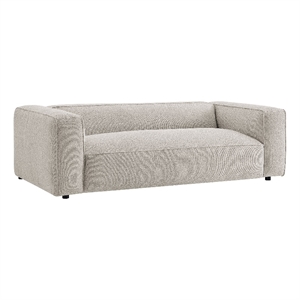 Auren 88 Inch Lattice Boucle Sofa with Pocket Spring Seat in Fog