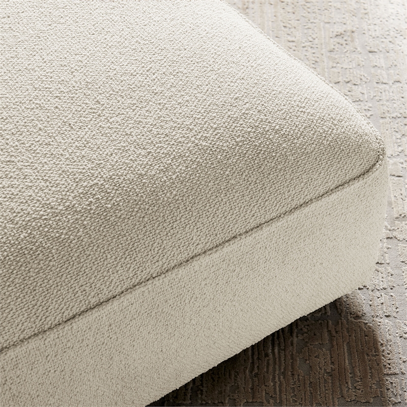 Auren Lattice Boucle Ottoman with Foam Padding in Cream