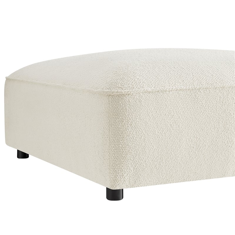 Auren Lattice Boucle Ottoman with Foam Padding in Cream