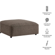 Auren Lattice Boucle Ottoman with Foam Padding in Earth
