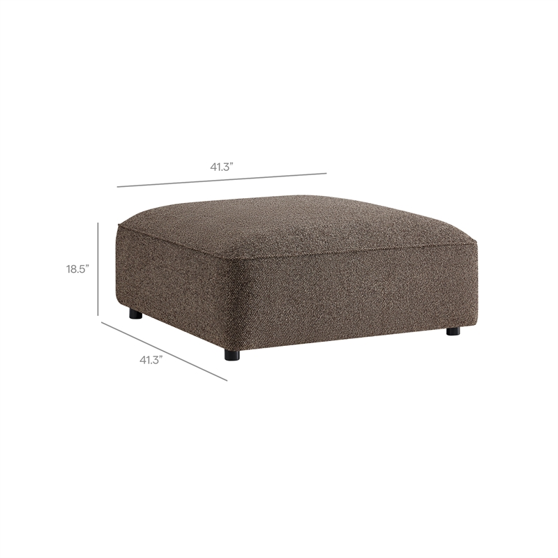 Auren Lattice Boucle Ottoman with Foam Padding in Earth