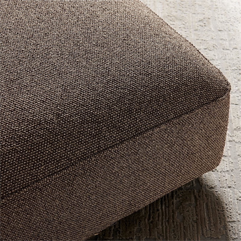 Auren Lattice Boucle Ottoman with Foam Padding in Earth