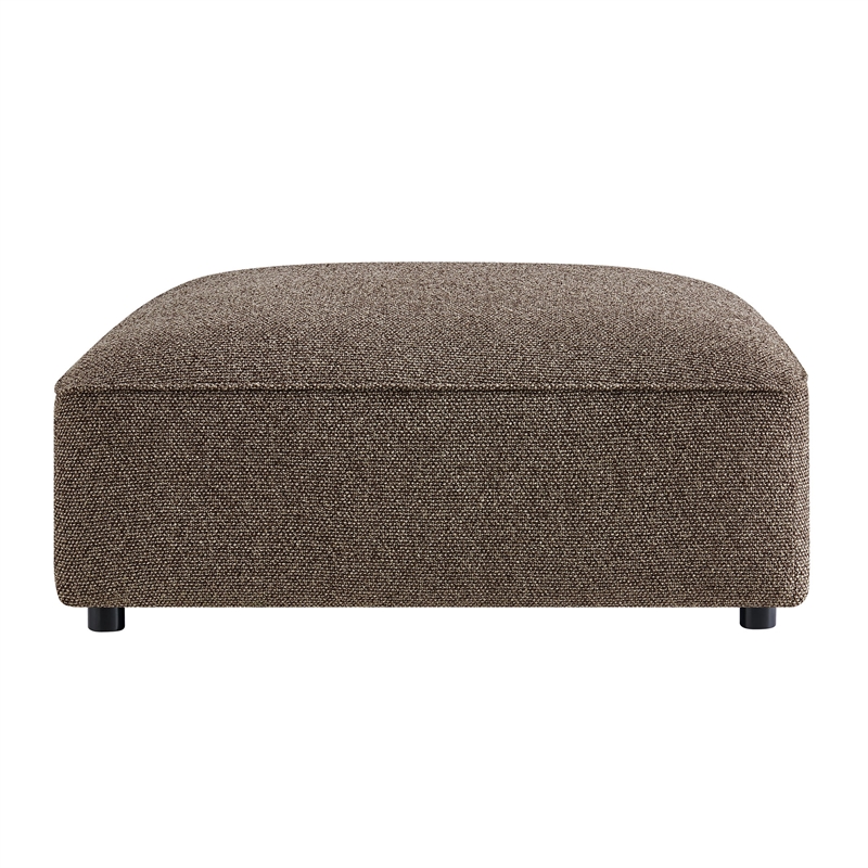 Auren Lattice Boucle Ottoman with Foam Padding in Earth