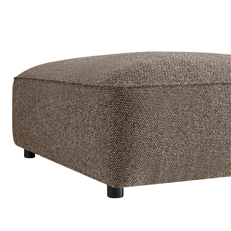 Auren Lattice Boucle Ottoman with Foam Padding in Earth