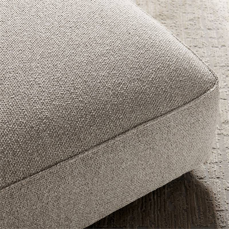 Auren Lattice Boucle Ottoman with Foam Padding in Fog
