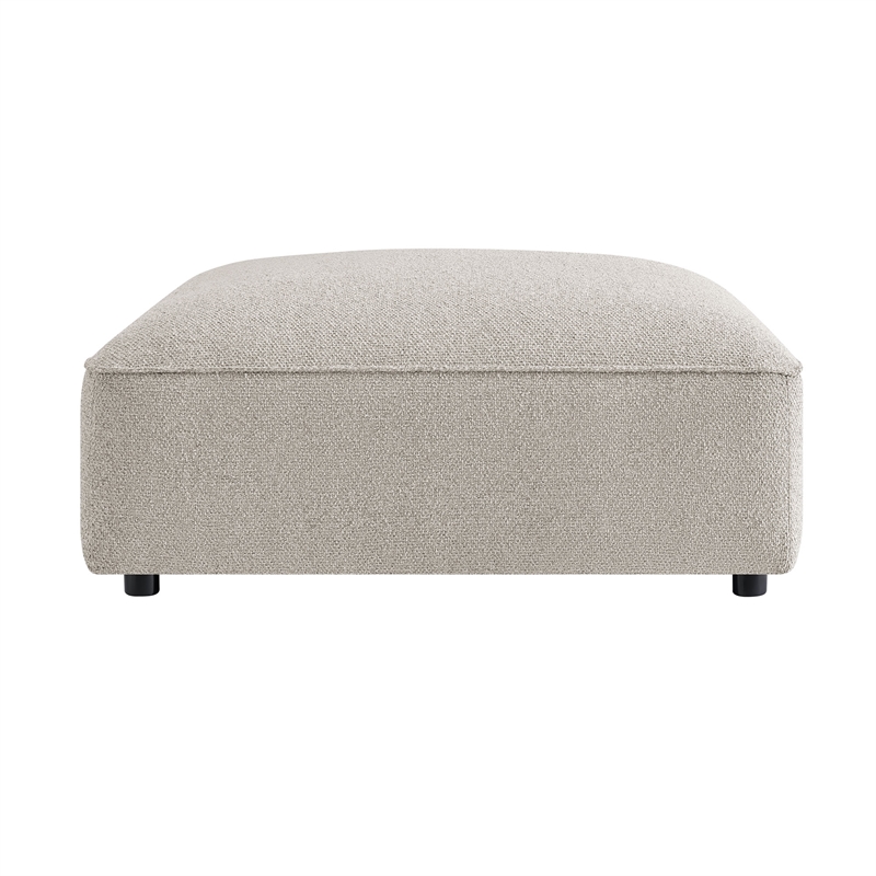 Auren Lattice Boucle Ottoman with Foam Padding in Fog