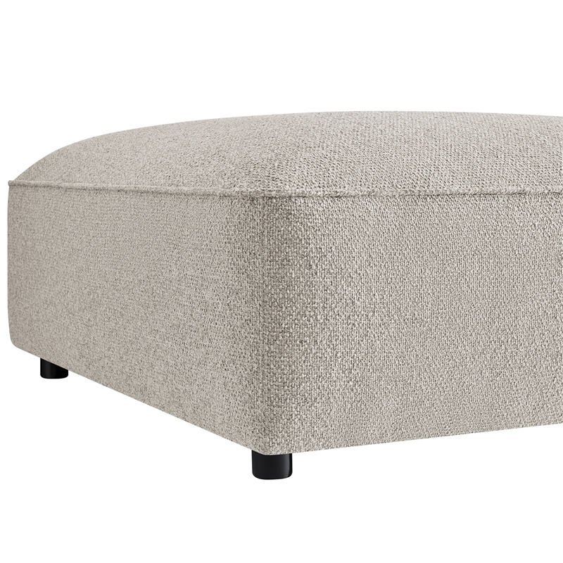 Auren Lattice Boucle Ottoman with Foam Padding in Fog