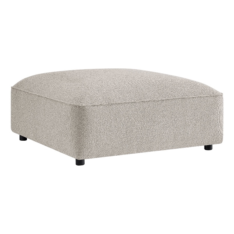 Auren Lattice Boucle Ottoman with Foam Padding in Fog