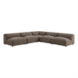 Auren Lattice Boucle 5 Piece Corner Sectional in Earth