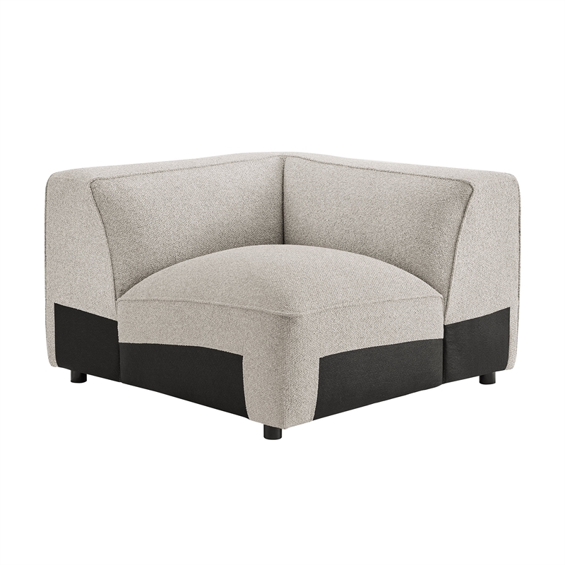 Auren Lattice Boucle 5 Piece Corner Sectional in Fog