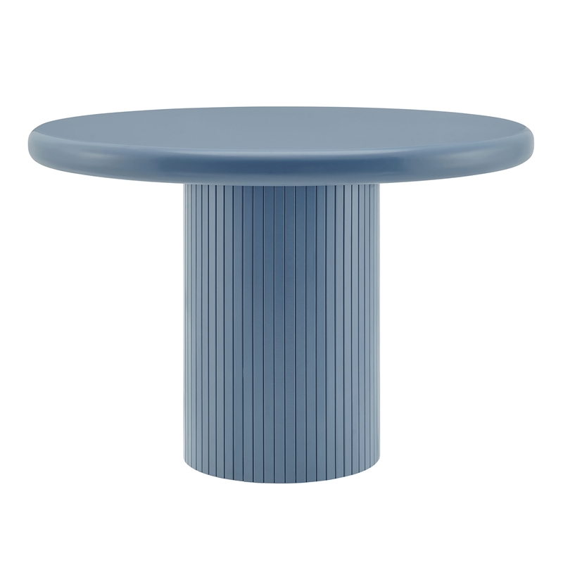 Belmonte 45 Inch Round Dining Table with Pedestal Base in Stillwater Blue