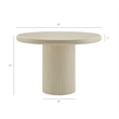 Belmonte 45 Inch Round Dining Table with Fluted Pedestal Base in Putty