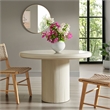 Belmonte 45 Inch Round Dining Table with Fluted Pedestal Base in Putty