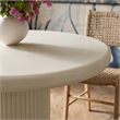 Belmonte 45 Inch Round Dining Table with Fluted Pedestal Base in Putty