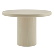 Belmonte 45 Inch Round Dining Table with Fluted Pedestal Base in Putty
