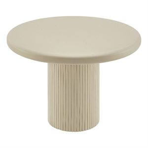 Belmonte 45 Inch Round Dining Table with Fluted Pedestal Base in Putty