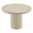 Belmonte 45 Inch Round Dining Table with Fluted Pedestal Base in Putty