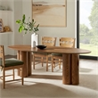 Renwick 79 Inch Oval Oak Veneer Dining Table with Pedestal Base in Walnut
