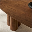 Renwick 79 Inch Oval Oak Veneer Dining Table with Pedestal Base in Walnut
