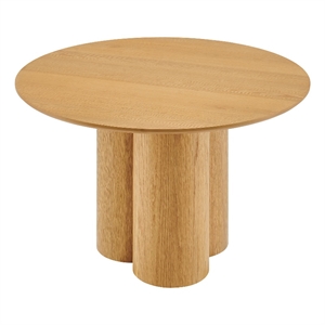 Renwick 47 Inch Round Oak Veneer Dining Table with Pedestal Base in Oak