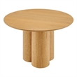 Renwick 47 Inch Round Oak Veneer Dining Table with Pedestal Base in Oak