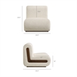 Denby Linen Blend Accent Chair with Wood Inlay in Ivory