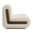 Denby Linen Blend Accent Chair with Wood Inlay in Ivory