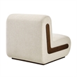 Denby Linen Blend Accent Chair with Wood Inlay in Ivory