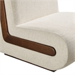 Denby Linen Blend Accent Chair with Wood Inlay in Ivory