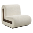 Denby Linen Blend Accent Chair with Wood Inlay in Ivory