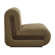 Denby Linen Blend Accent Chair with Wood Inlay in Olive