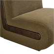 Denby Linen Blend Accent Chair with Wood Inlay in Olive