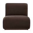 Denby Performance Velvet Accent Chair with Wood Inlay in Chocolate Brown