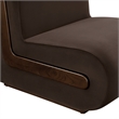 Denby Performance Velvet Accent Chair with Wood Inlay in Chocolate Brown