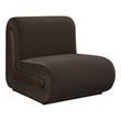 Denby Performance Velvet Accent Chair with Wood Inlay in Chocolate Brown